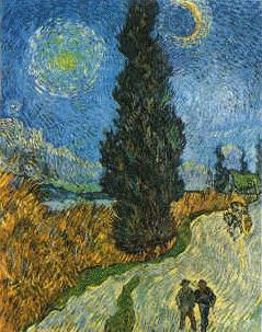 Vincent Van Gogh Road with Cypress and Star oil painting picture